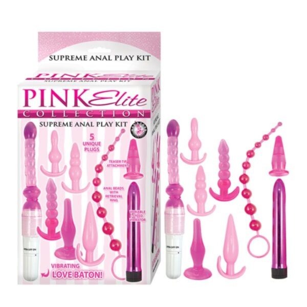 Pink Elite Collection Supreme Anal Play Kit - Pink