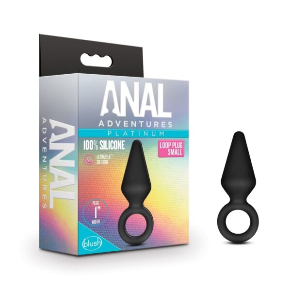 Blush Anal Adventures Platinum Silicone Loop Plug - Small Black