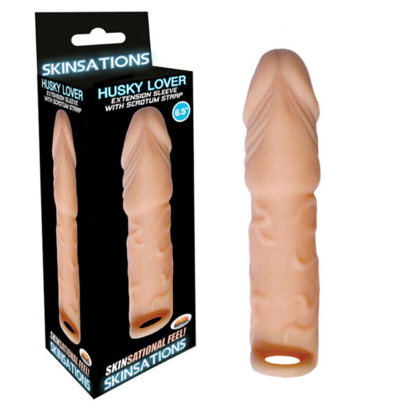 Skinsations Husky Lover 6.5" Extension Sleeve w/Scrotum Strap