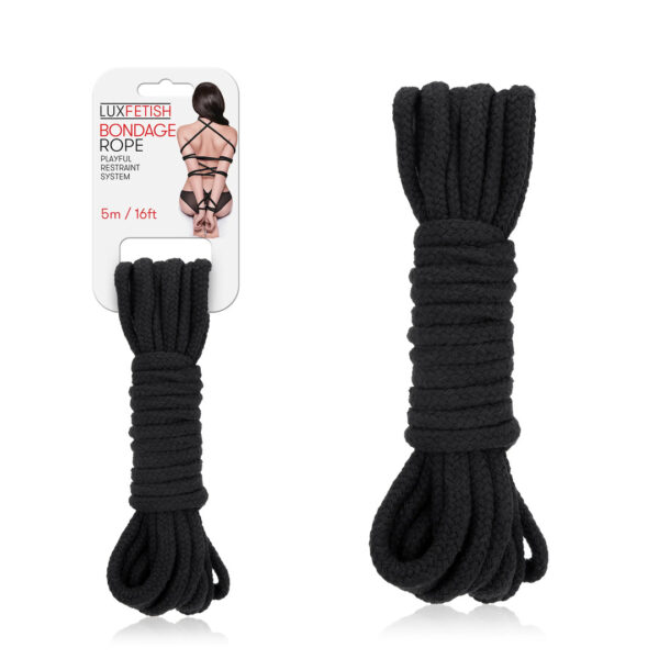 Lux Fetish Bondage Rope - 5m/16 ft Black