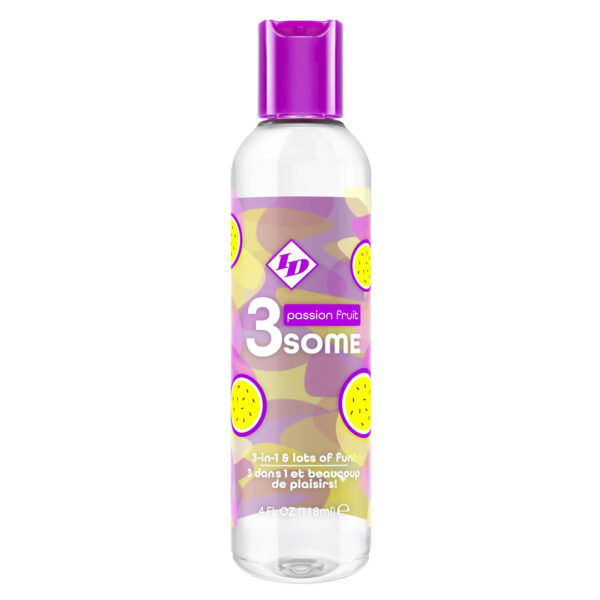 ID 3some 3 in 1 Lubricant - 4 oz Passion Fruit