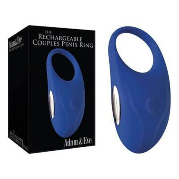 Adam & Eve Rechargeable Couples Penis Ring - Blue