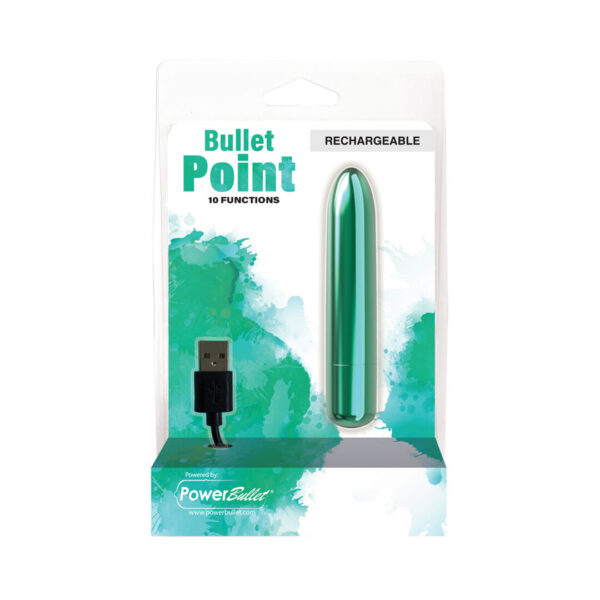 Bullet Point Rechargeable Bullet - 10 Functions Teal