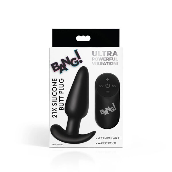 Bang! Vibrating Butt Plug w/Remote Control - Black